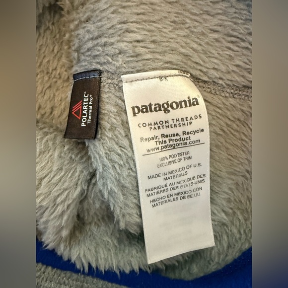 Patagonia Polartec Thermal Pro Womens Jacket Gray Blue Sweater Pullover XXS - Picture 5 of 9